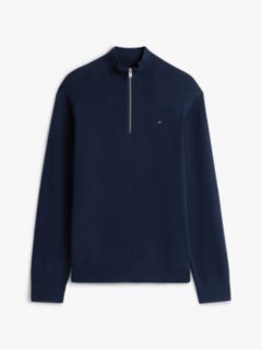 Tommy Flag Lightweight Slim Quarter-Zip Jumper — Blue 5