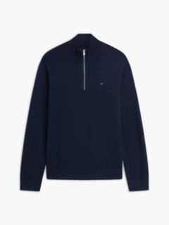 Tommy Flag Lightweight Slim Quarter-Zip Jumper — Blue 6