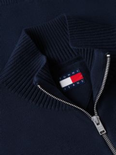 Tommy Flag Lightweight Slim Quarter-Zip Jumper — Blue 7