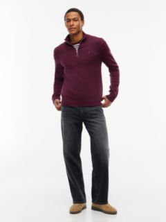Tommy Flag Lightweight Slim Quarter-Zip Jumper — Purple 2