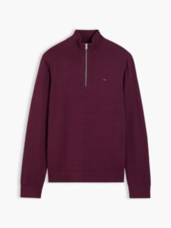 Tommy Flag Lightweight Slim Quarter-Zip Jumper — Purple 5
