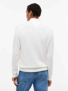 Tommy Flag Lightweight Slim Quarter-Zip Jumper — White 4