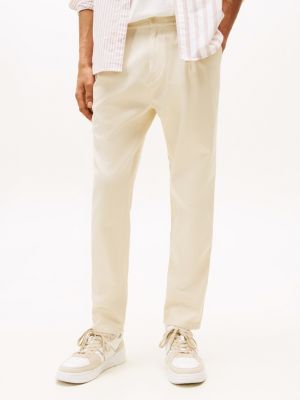 beige isaac relaxed fit hose für herren - tommy jeans