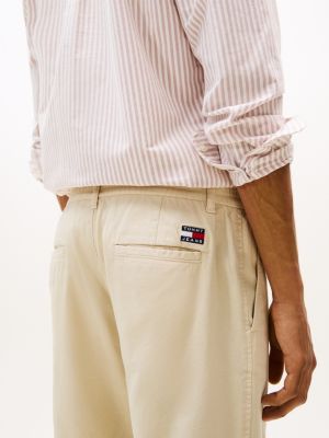 beige isaac relaxed fit hose für herren - tommy jeans
