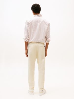 beige isaac relaxed fit hose für herren - tommy jeans