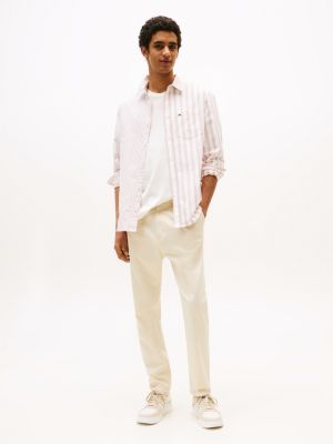beige isaac relaxed fit hose für herren - tommy jeans