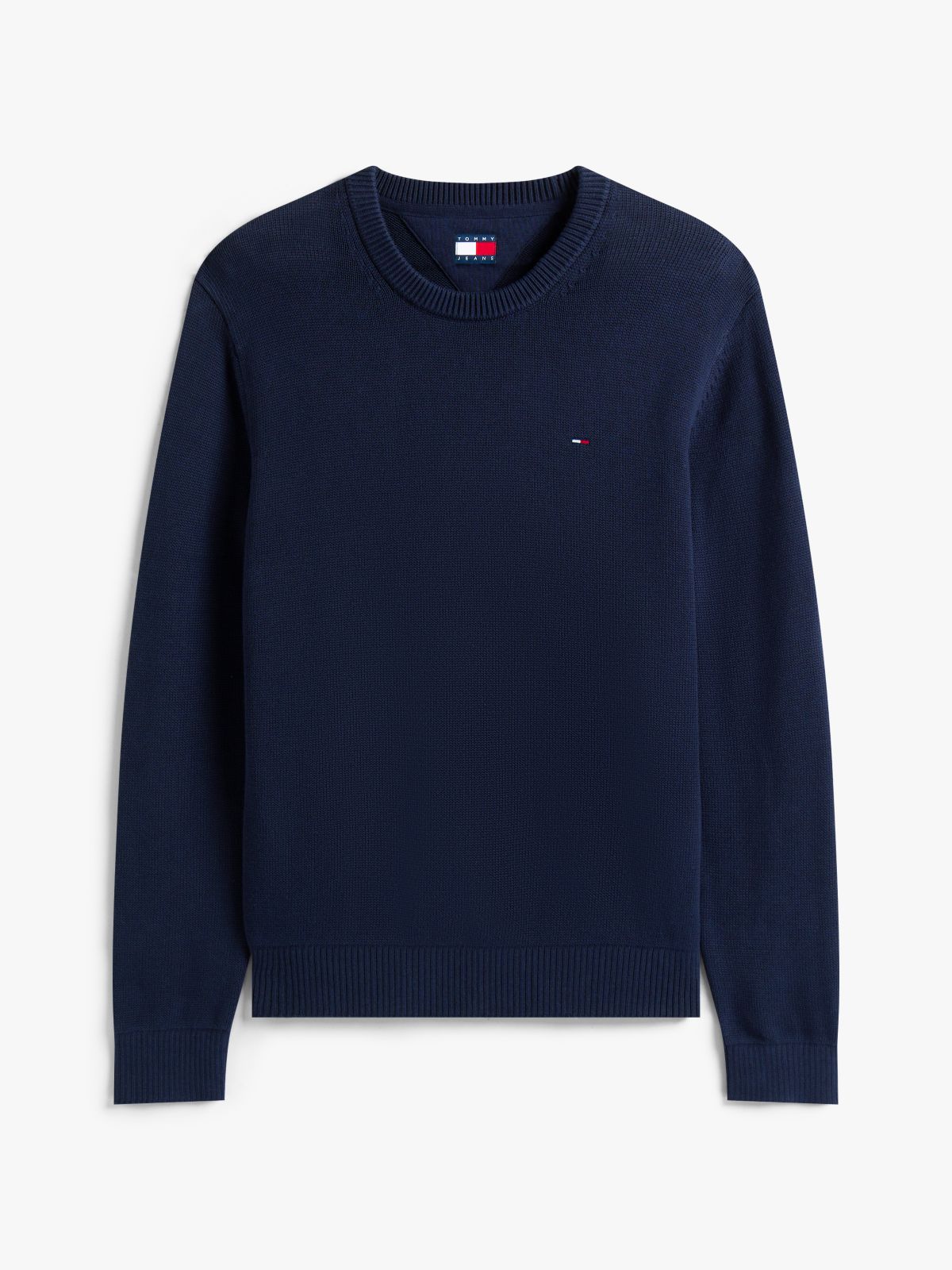Tommy Flag Textured Slim Jumper — Blue
