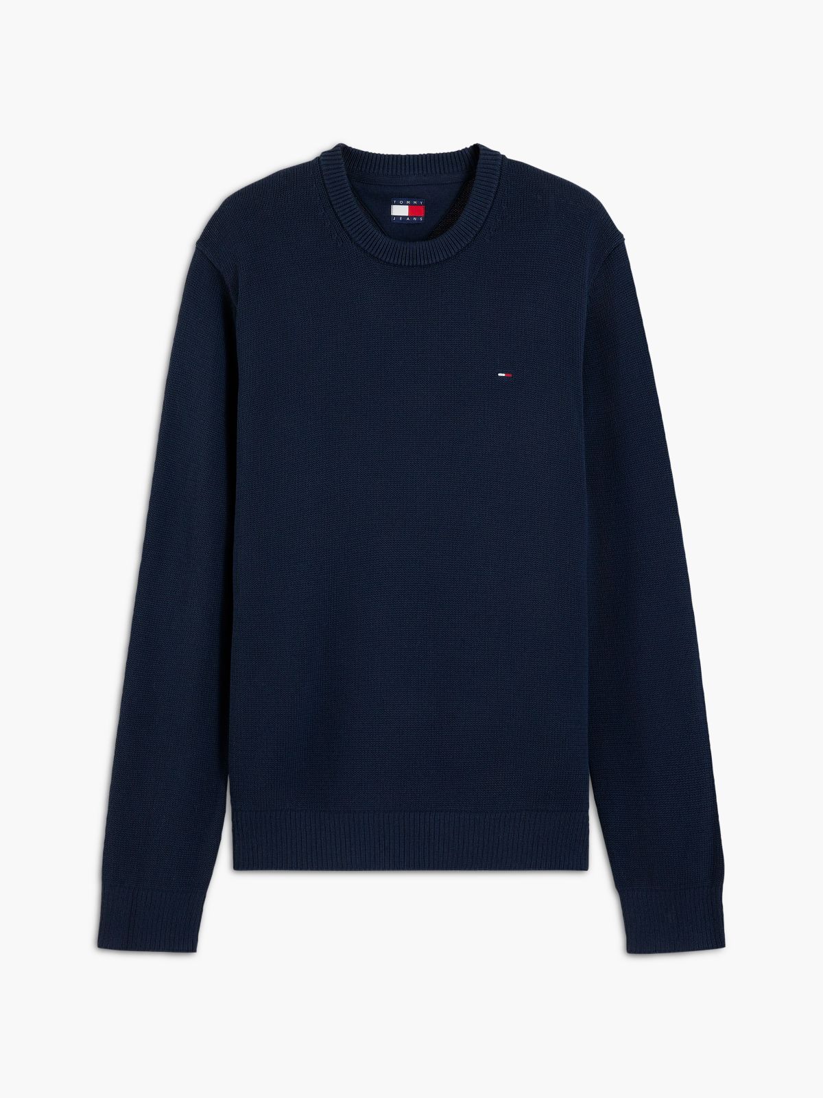 Tommy Flag Textured Slim Jumper — Blue