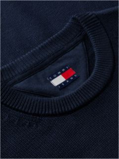 Tommy Flag Textured Slim Jumper — Blue 8