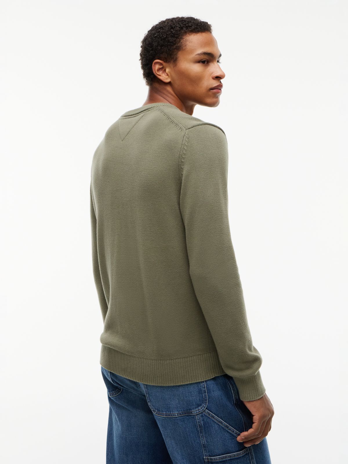 Tommy Flag Textured Slim Jumper — Green