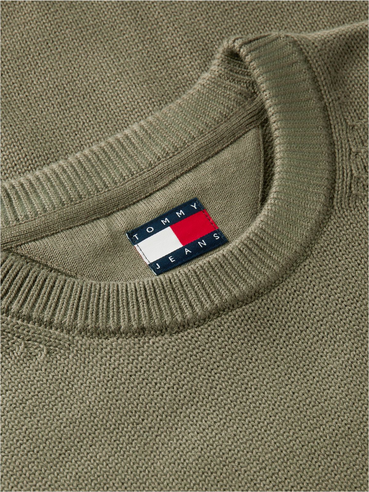 Tommy Flag Textured Slim Jumper — Green