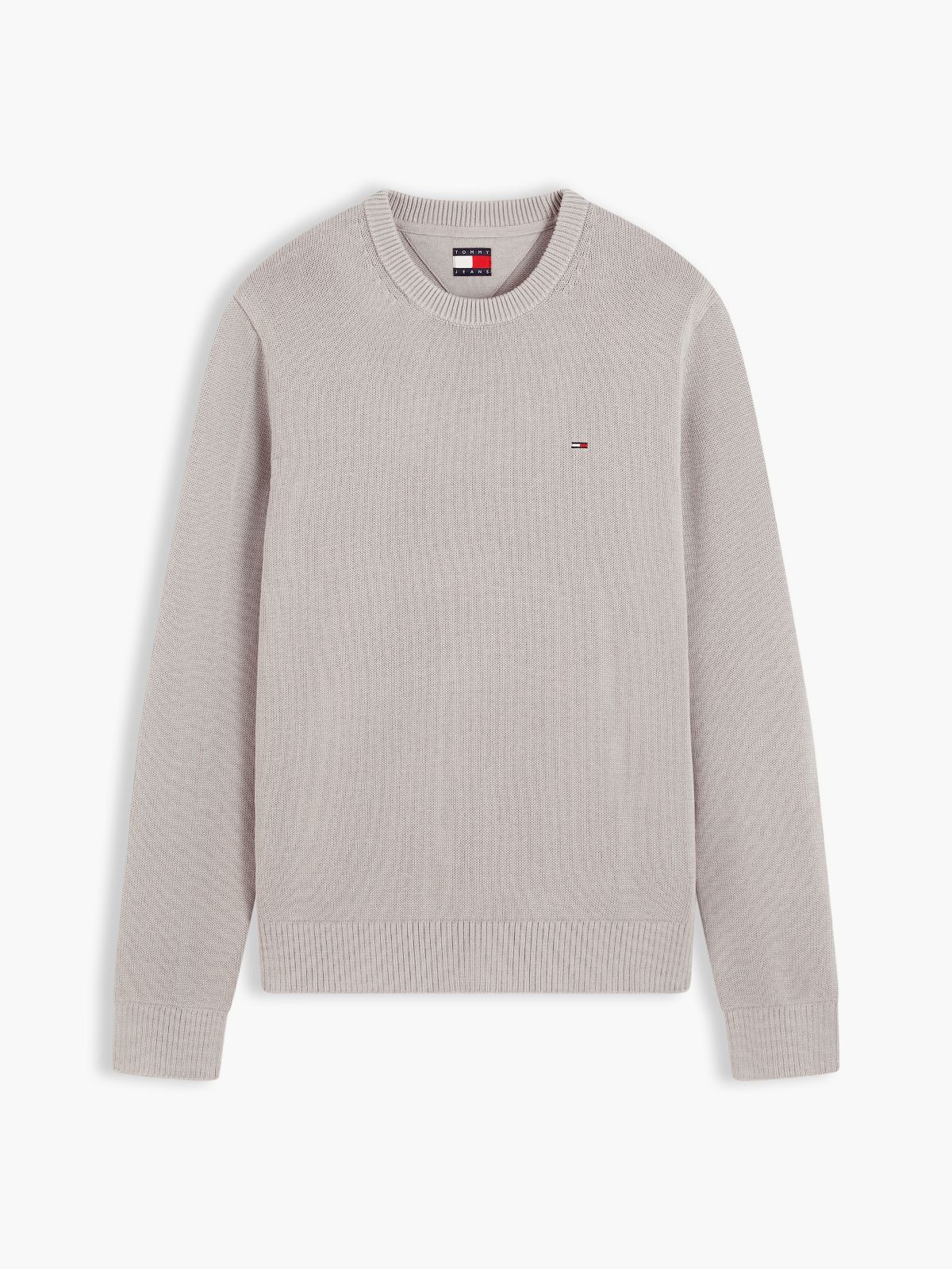 Tommy Flag Textured Slim Jumper — Grey