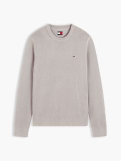 Tommy Flag Textured Slim Jumper — Grey 5