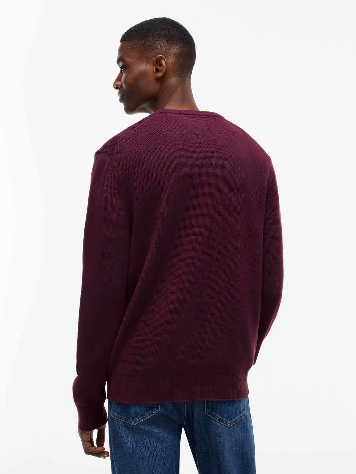 Tommy Flag Textured Slim Jumper — Purple