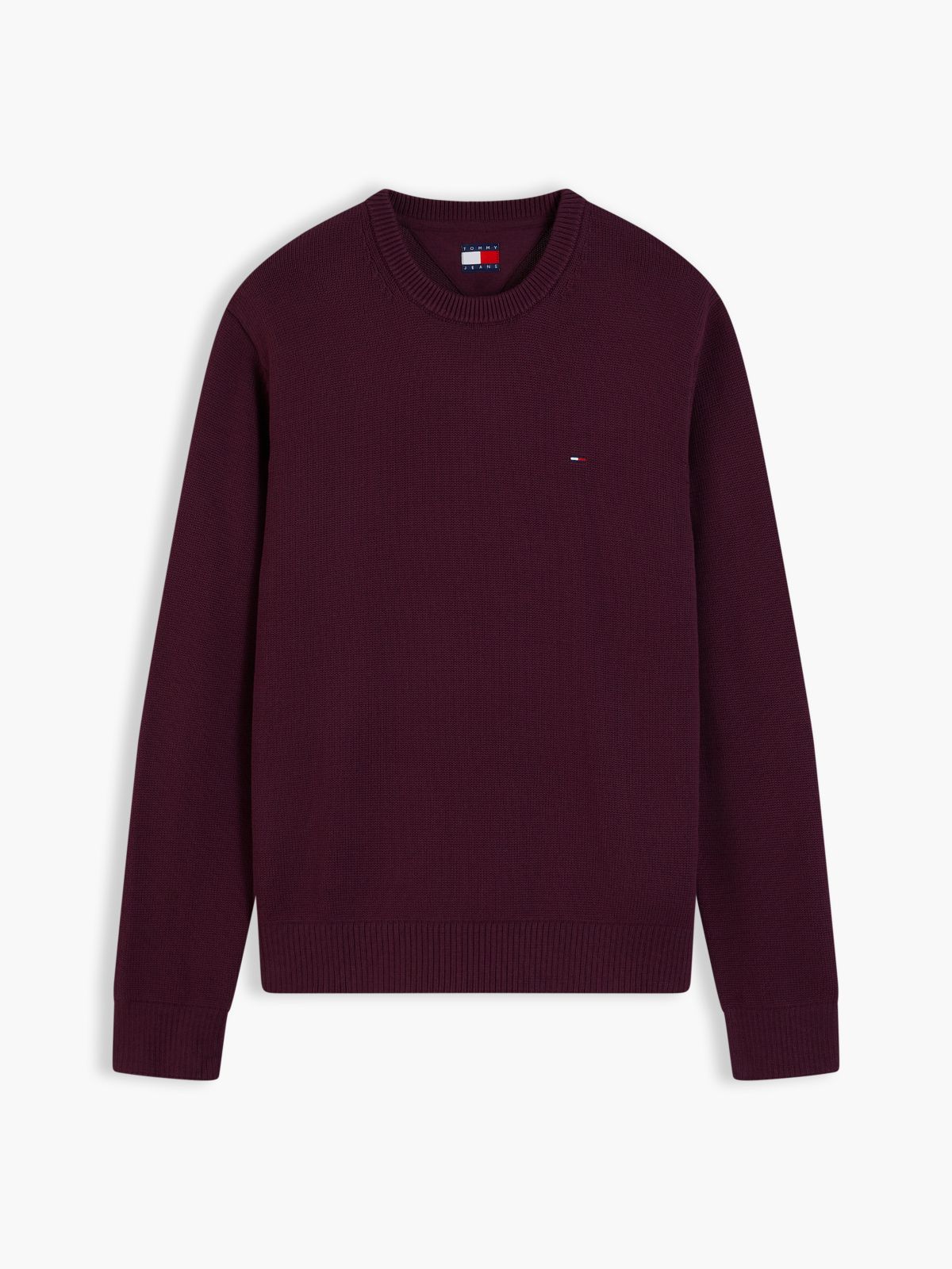 Tommy Flag Textured Slim Jumper — Purple