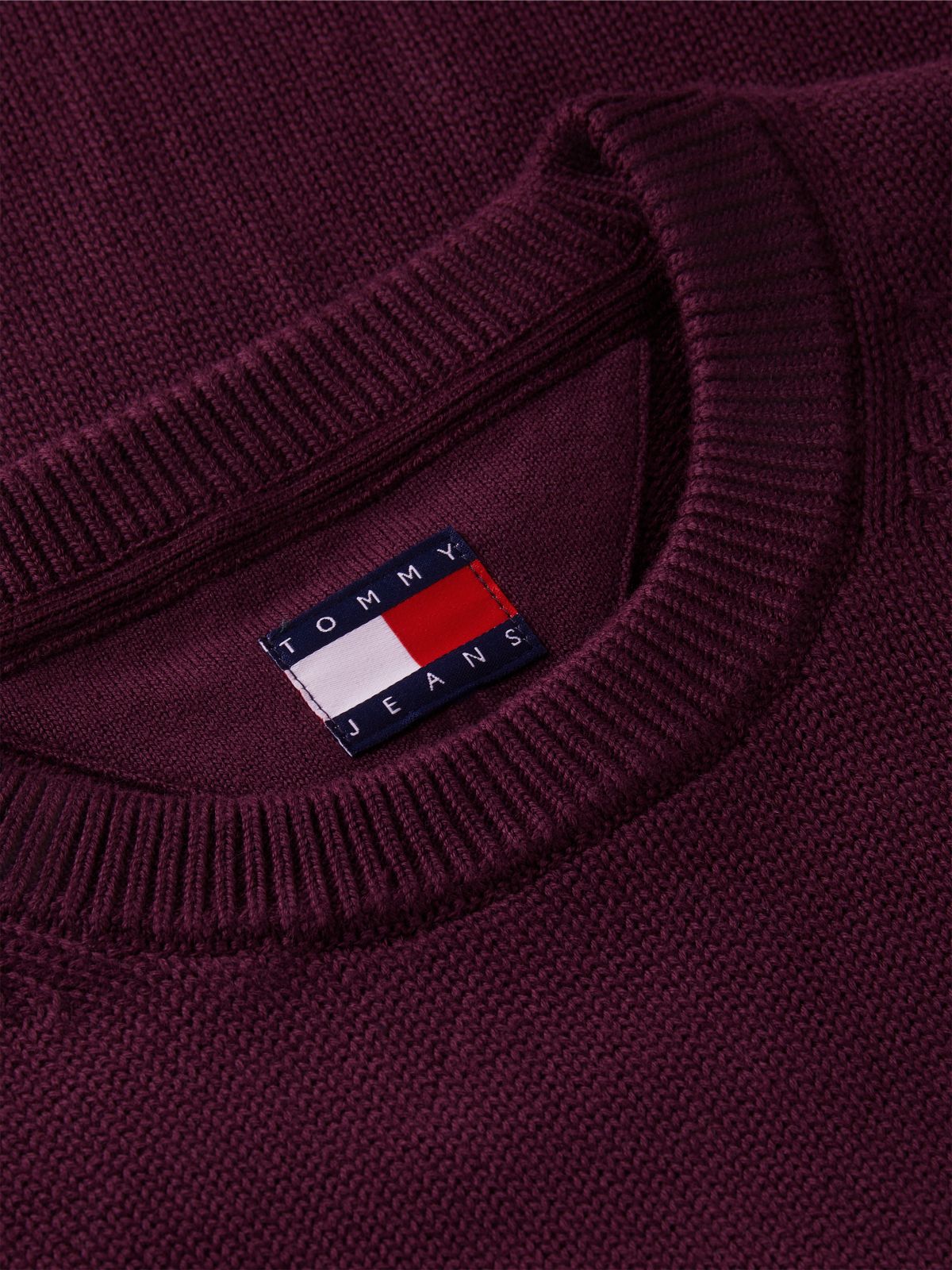 Tommy Flag Textured Slim Jumper — Purple