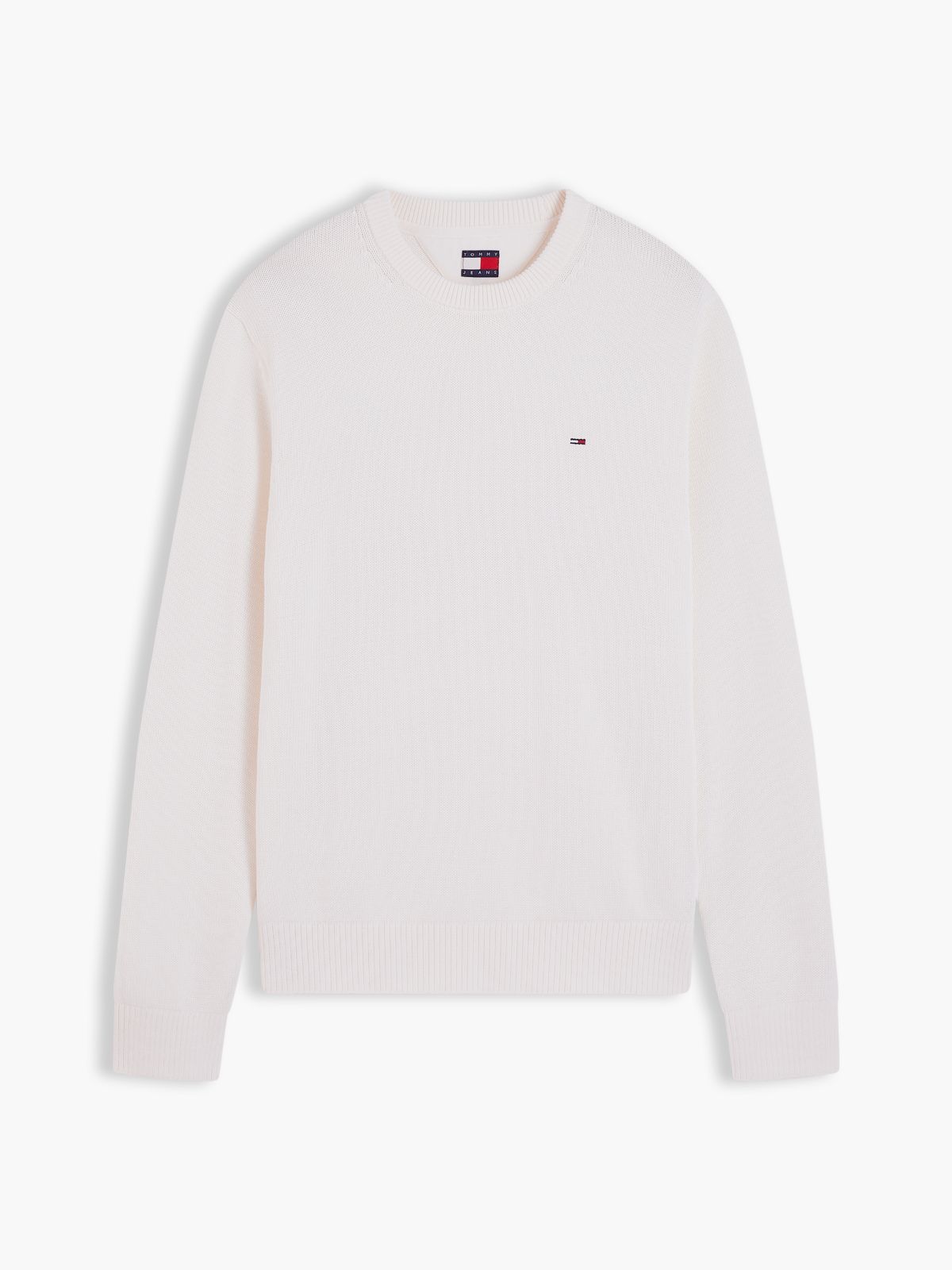 Tommy Flag Textured Slim Jumper — White