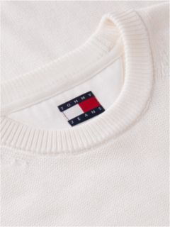 Tommy Flag Textured Slim Jumper — White 6