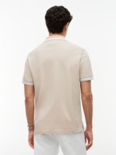 Tommy Flag Embroidery Tipped Polo Shirt — Beige 4