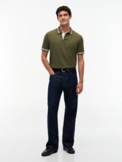 Tommy Flag Embroidery Tipped Polo Shirt — Green 2