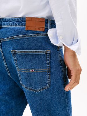 blau ryan straight leg jeans-shorts für herren - tommy jeans