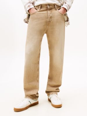 jeans otis regular fit dritti marrone da uomini tommy jeans