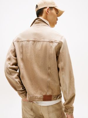 brown ryan regular trucker jacket for men tommy jeans