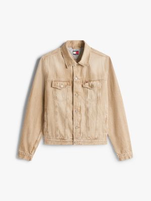 brown ryan regular trucker jacket for men tommy jeans