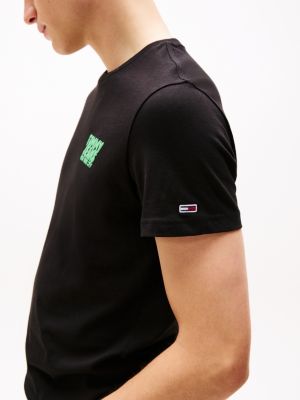 black bubble logo slim t-shirt for men tommy jeans