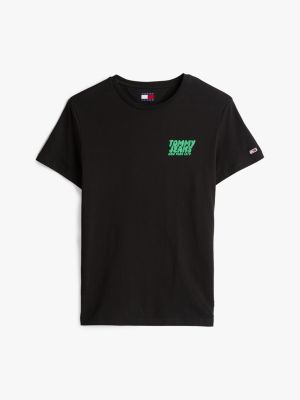 black bubble logo slim t-shirt for men tommy jeans