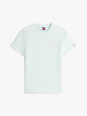 blue bubble logo slim t-shirt for men tommy jeans