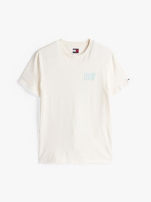 white bubble logo back graphic t-shirt for men tommy jeans