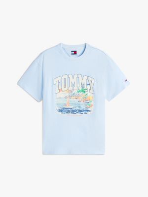 t-shirt décontracté à motif bleu pour hommes tommy jeans