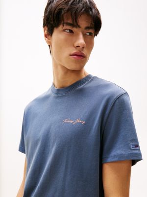 blue sailing print back graphic t-shirt for men tommy jeans