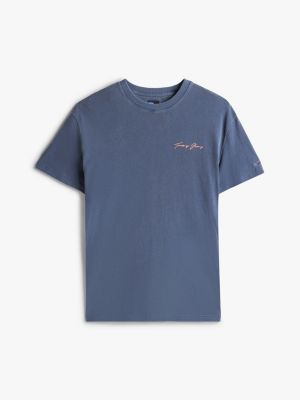 blue sailing print back graphic t-shirt for men tommy jeans