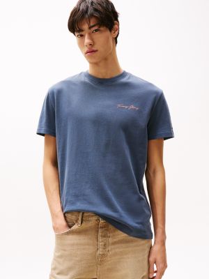 blue sailing print back graphic t-shirt for men tommy jeans