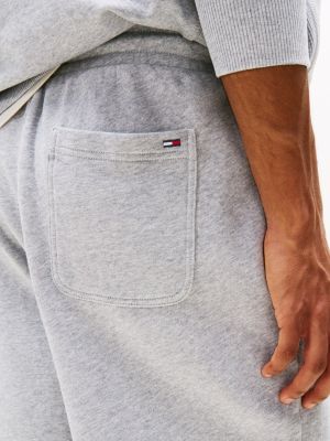 grey varsity relaxed sweat shorts for men tommy jeans