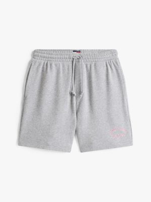grey varsity relaxed sweat shorts for men tommy jeans