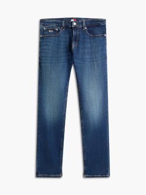 jeans scanton slim fit con baffature blu da uomini tommy jeans