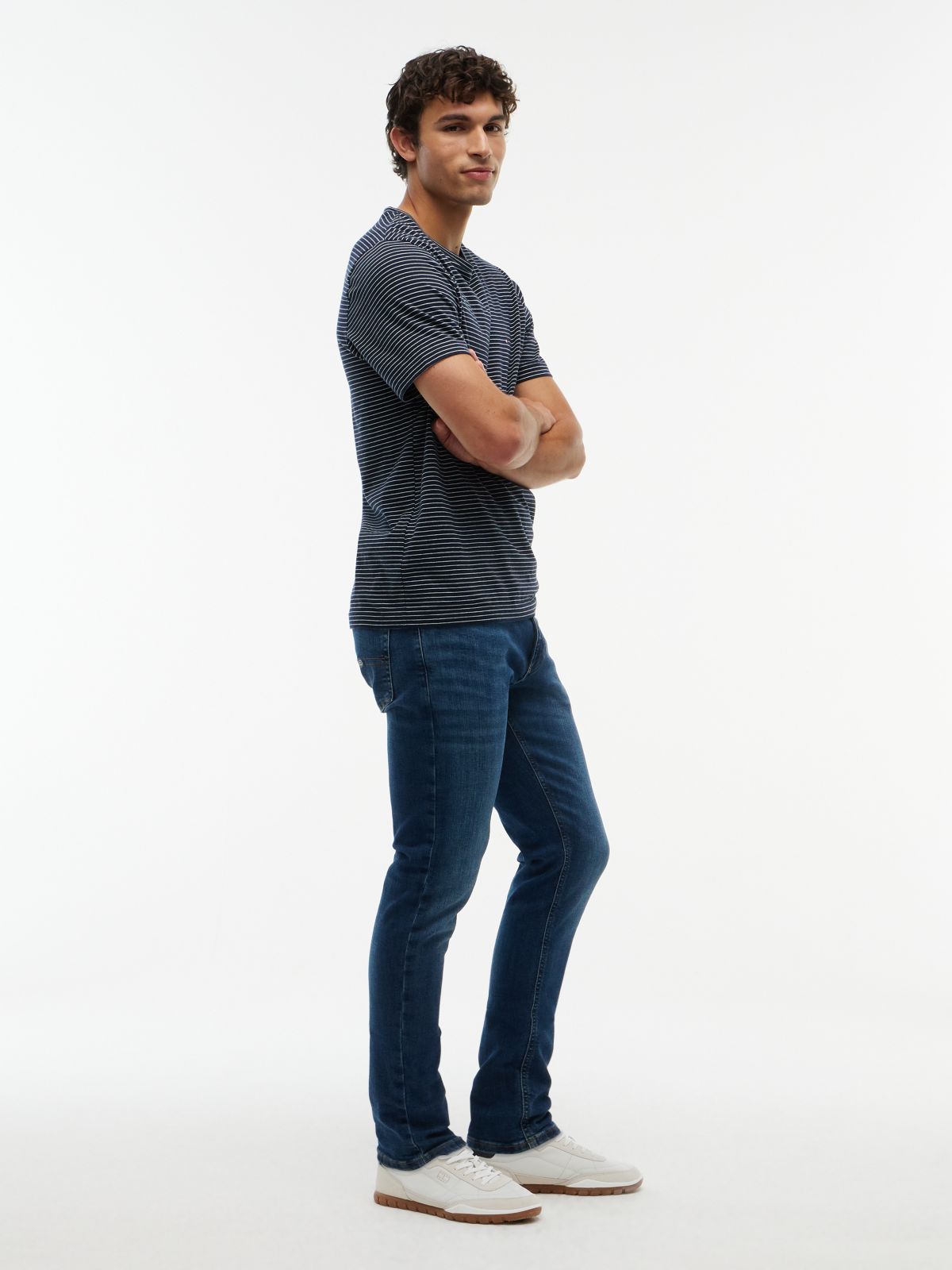 Austin Slim Tapered Whiskered Jeans — Blue