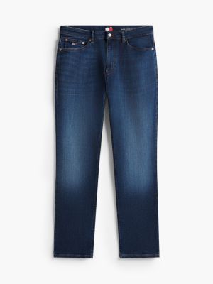blue ryan faded slim straight leg jeans for men tommy jeans