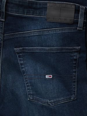 blau scanton slim jeans mit fade-effekt für herren - tommy jeans