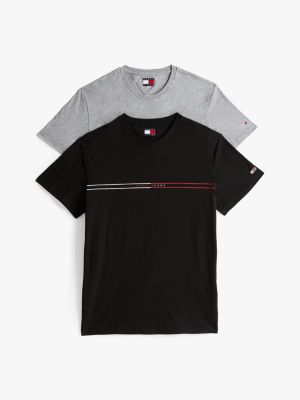 lot de 2 t-shirts ajustés à logo multi pour hommes tommy jeans