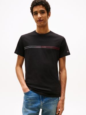 lot de 2 t-shirts ajustés à logo noir pour hommes tommy jeans