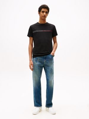 black 2-pack logo slim t-shirts for men tommy jeans