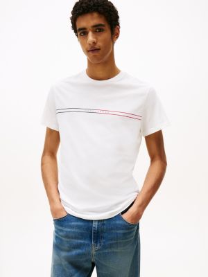 lot de 2 t-shirts ajustés à logo noir pour hommes tommy jeans