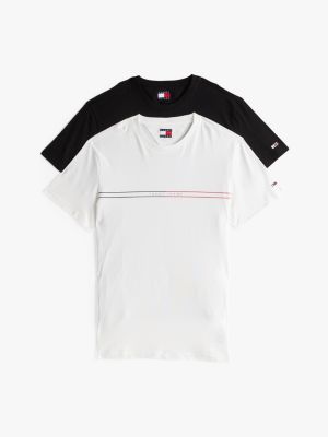 2 pack t-shirt slim fit con logo black da uomini tommy jeans