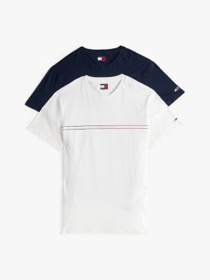 2 pack t-shirt slim fit con logo multi da uomini tommy jeans