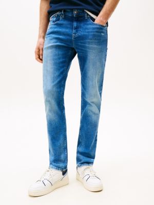 blau scanton slim jeans im used look für herren - tommy jeans