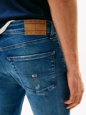 blau scanton slim jeans im used look für herren - tommy jeans